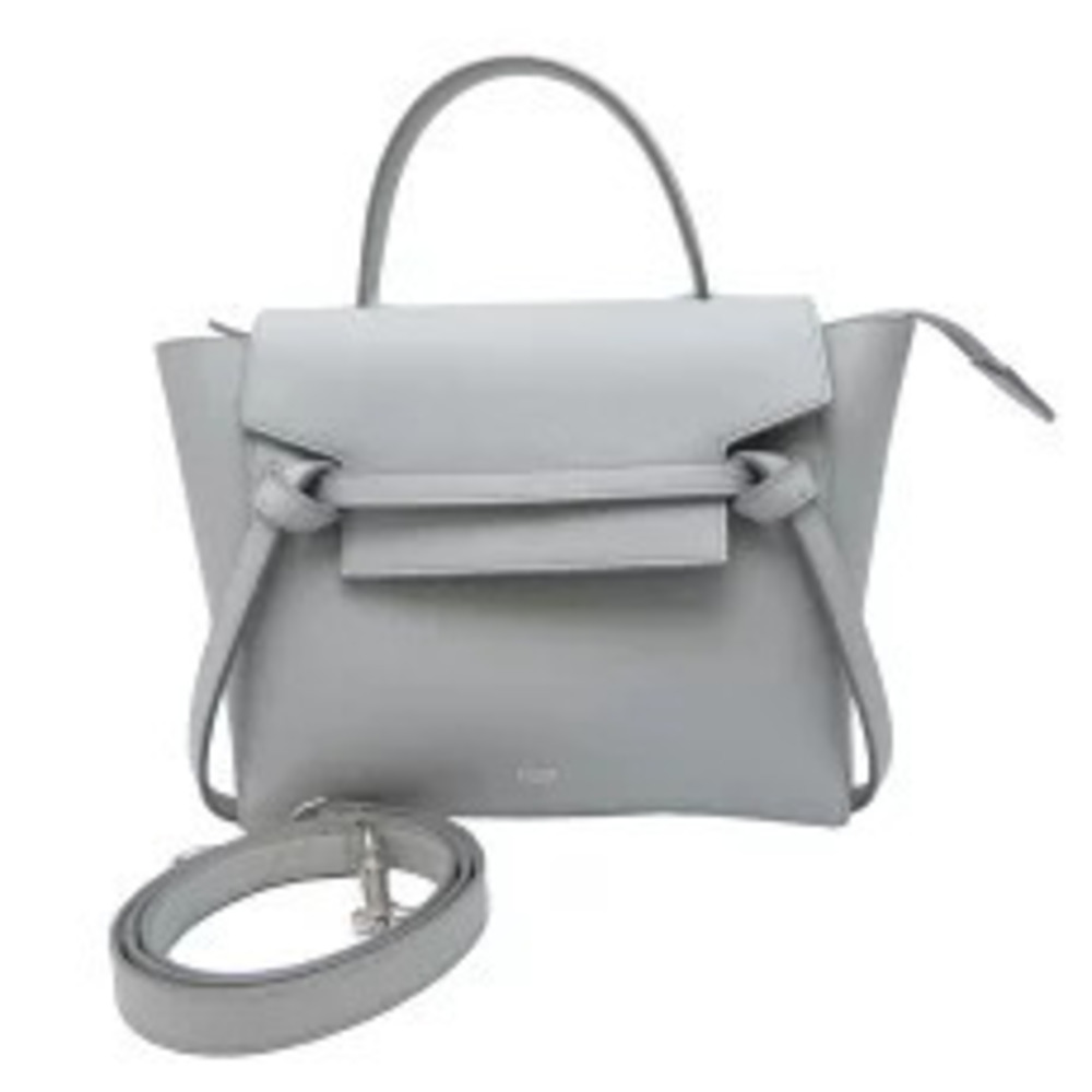 Celine Belt Body Waist Crossbody Bag Shoulder Leather Gray - Picture 1 of 9
